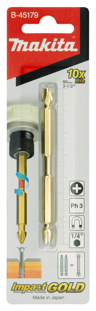 Makita B-45179 Impact Gold Dbl-End Torsion Ph3-90 1pc - photo 3