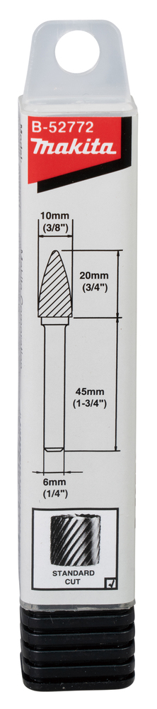 Makita B-52772 6mm Shank,sf,standard Cut 10mmx20mm 1pcs