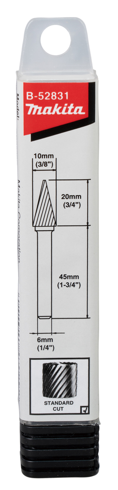 Makita B-52831 6mm Shank,sm,standard Cut 10mmx20mm1pcs