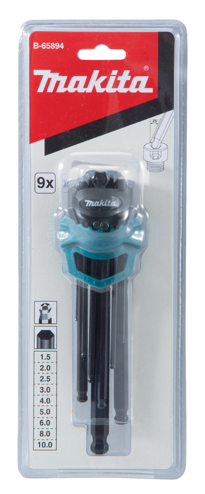 Makita B-65894 Hex Key Wrench 9pcs/Set