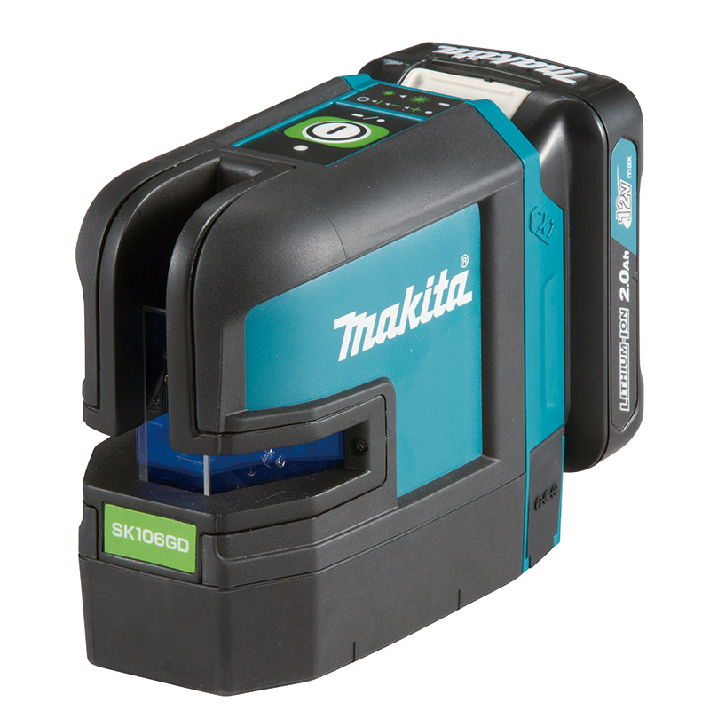 Makita SK106GDZ 12V max Rechargeable Green 4-Point Cross Line Laser