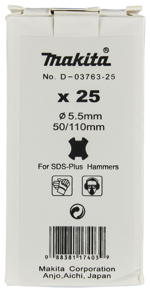 Makita D-03763-25 Sds-Plus Bulk (25pcs/Pkg) 5.5-110