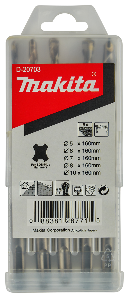 Makita D-20703 Sds-Plus Drill Assortment (5pcs) D