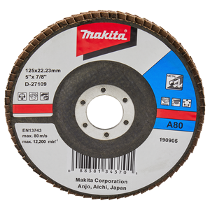 Makita D-27109 Flap Disc Ge 125mm #a80 Angled
