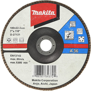 Makita D-27121 Flap Disc Ge 180mm #a36 Angled