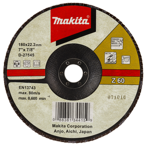 Makita D-27545 Flap Disc Ge 180mm #z60 Angled