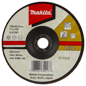 Makita D-27567 Flap Disc Ge 180mm #z120 Angled
