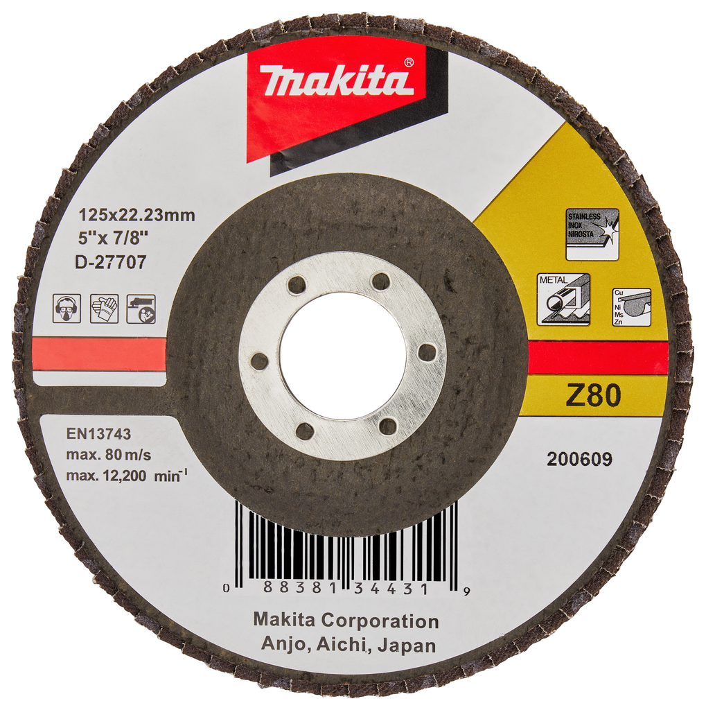 Makita D-27707 Flap Disc Ge 125mm #z80 Flat