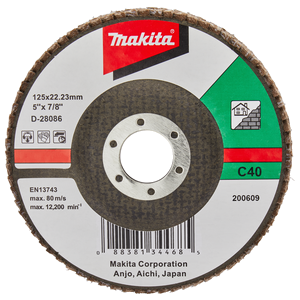 Makita D-28086 Flap Disc Ge 125mm #c40 Flat