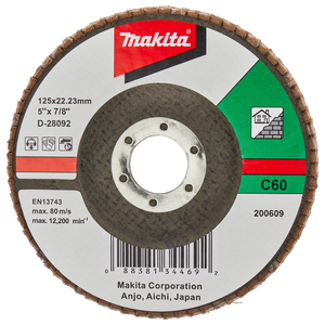Makita D-28092 Flap Disc Ge 125mm #c60 Flat