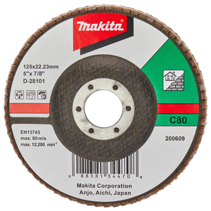 Makita D-28101 Flap Disc Ge 125mm #c80 Flat