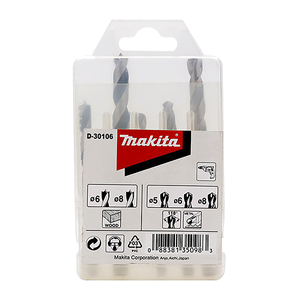 Makita D-30106 Drill Bit Assortment Metal 5,6,8 Wood 6,