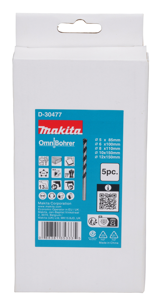 Makita D-30477 Omnibohrer Assortment (5pc/Set) A