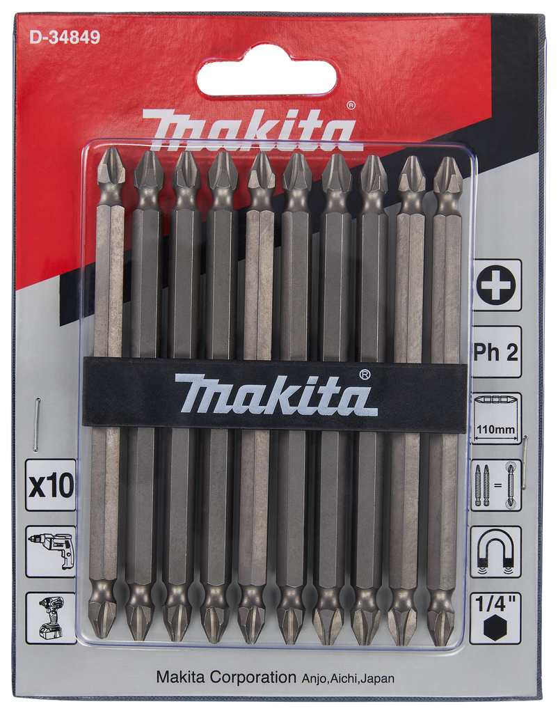 Makita D-34849 Double Head Screw Bit Ph2-110 (10pc) - photo 2