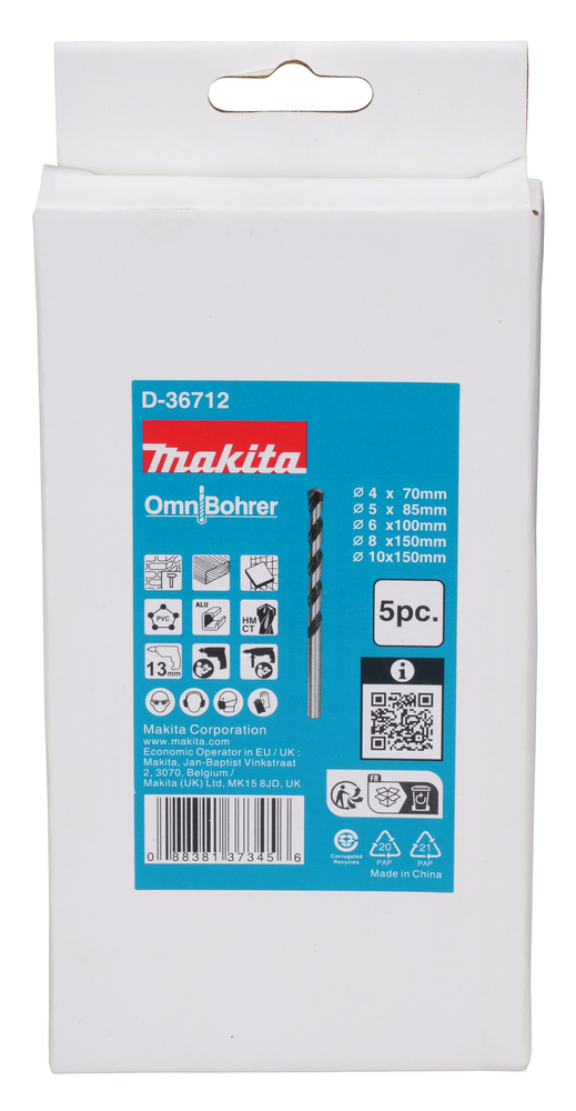 Makita D-36712 Omnibohrer Assortment (5pc/Set) B