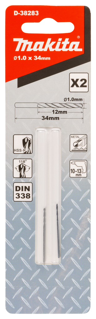 Makita D-38283 Hss-R Metal Drill Bit 1.0mm (2pc/Set)