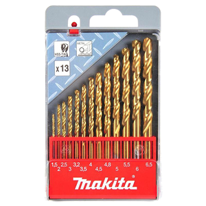 Makita D-43577 Hss-Tin Metal Drill Bits Assortment 13p