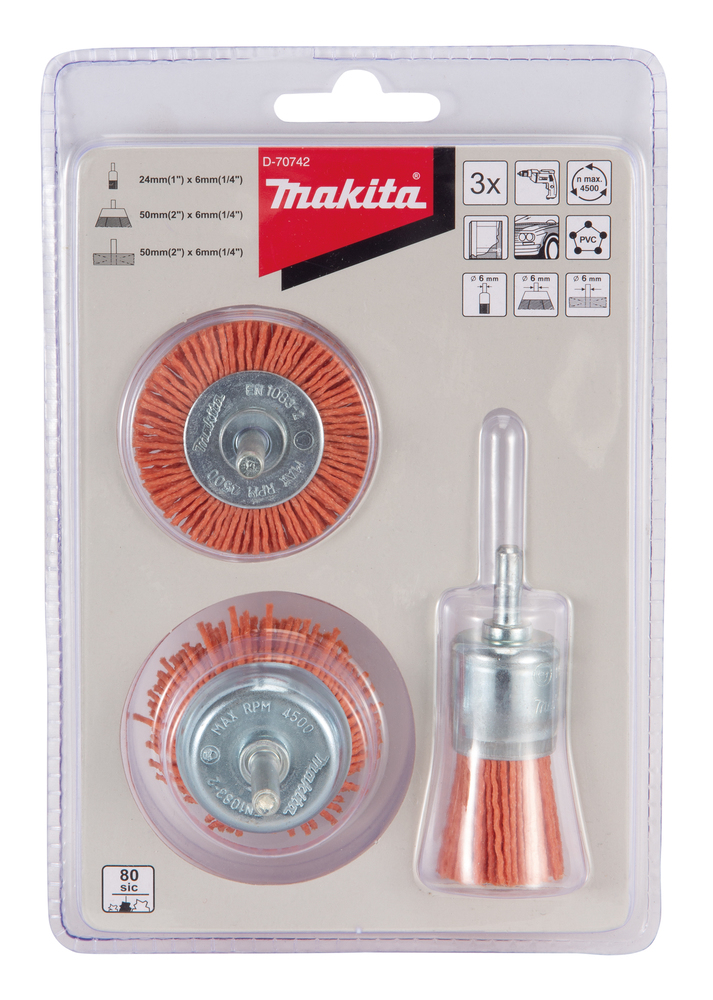 Makita D-70742 Nylon Brush Cup 50mm, End 24mm Coarse