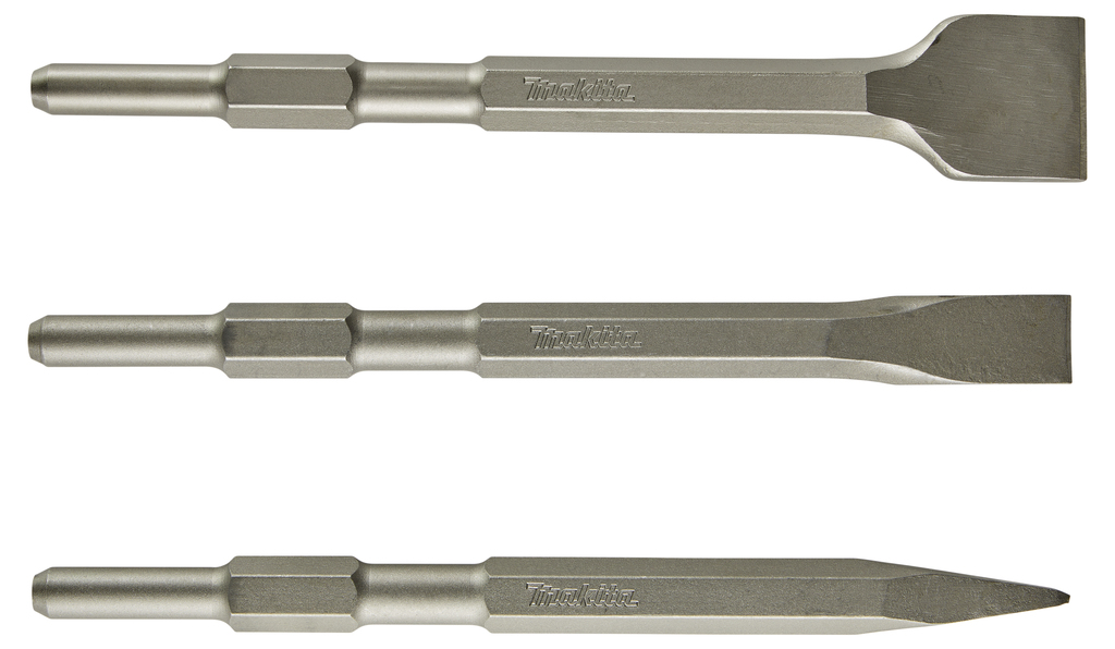 Makita D-71320 Chisel 3pcs Set For 17mm Hex Hammers