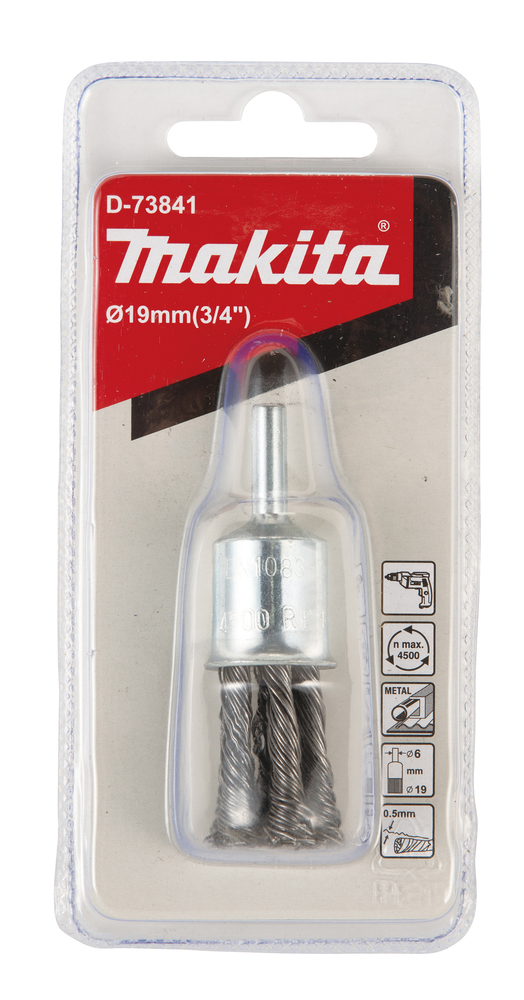 Makita D-73841 Wire End Brush Straight Shank 19mm
