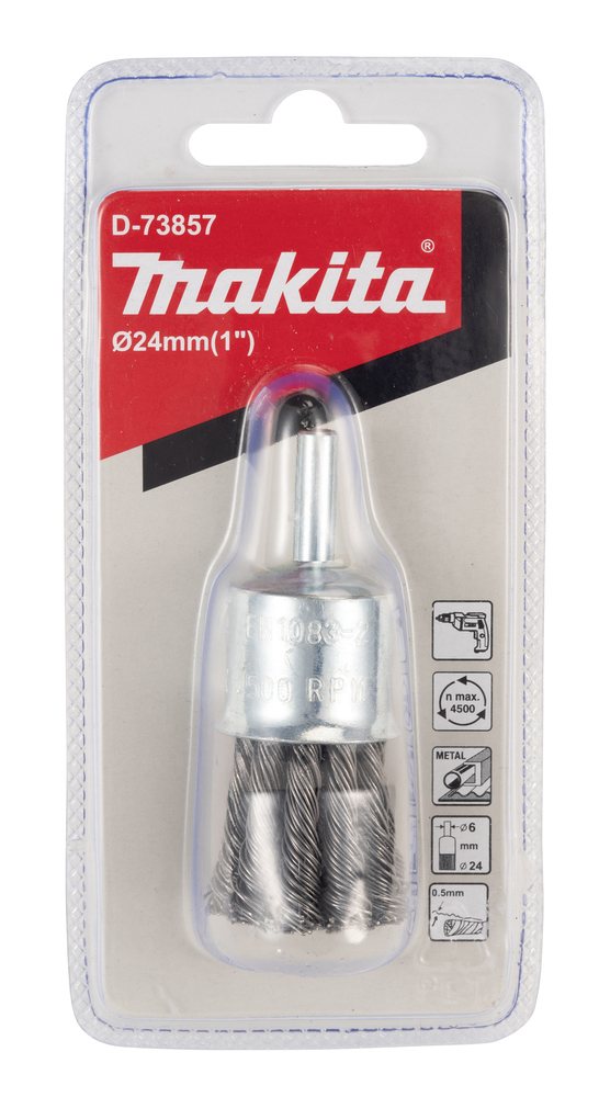 Makita D-73857 Wire End Brush Straight Shank 24mm