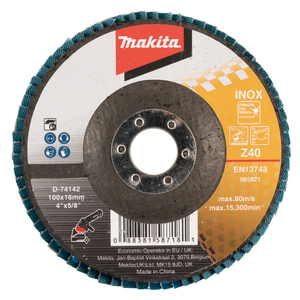 Makita D-74142 Flap Disc 100mm Z40 Flat Type