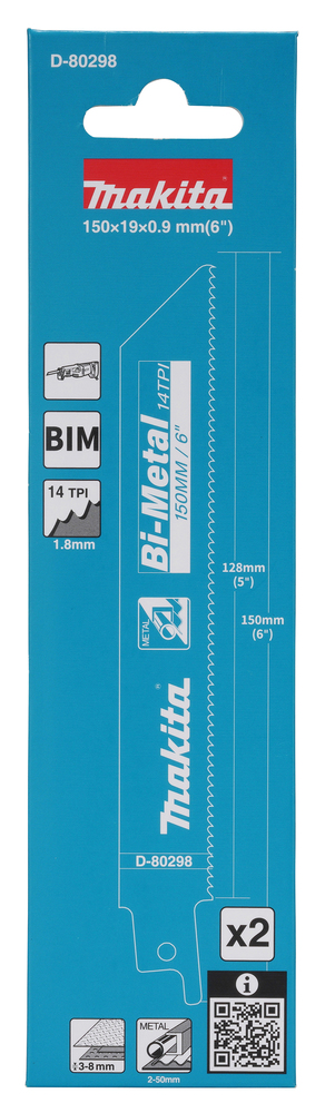 Makita D-80298 Reciprosaw Blade, Metal 14tpi 150mm - photo 2