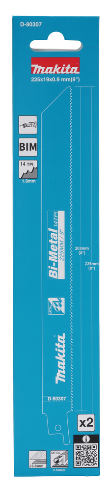 Makita D-80307 Reciprosaw Blade, Metal 14tpi 225mm - photo 2