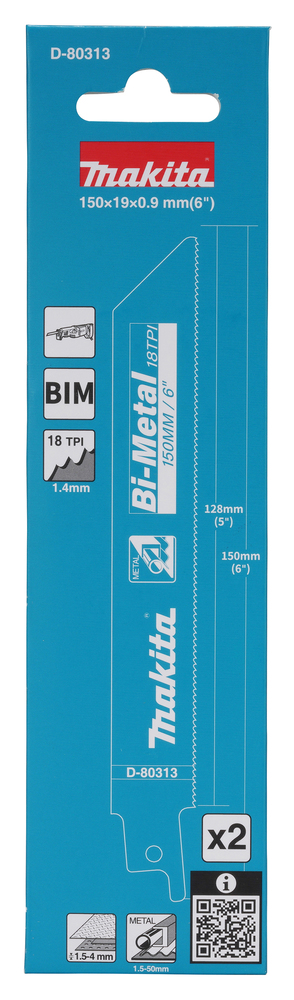 Makita D-80313 Reciprosaw Blade, Metal 18tpi 150mm - photo 2