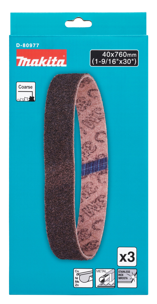 Makita D-80977 Abrasive Belt Surface 40x760 Coarse 3pcs