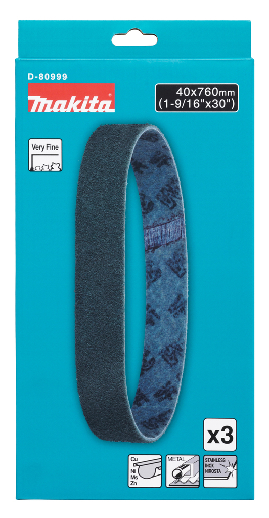 Makita D-80999 Abrasive Belt Surface 40x760 Fine 3pcs
