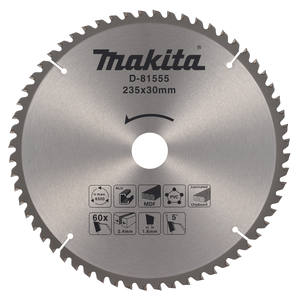 Makita D-81555 Tct Saw Blade 235x30x60 Multi Purpose