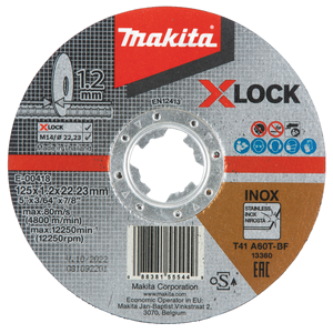 Makita E-00418 Cut Off 5"(125x1.2x22.23mm)a60t-Bf Xlock