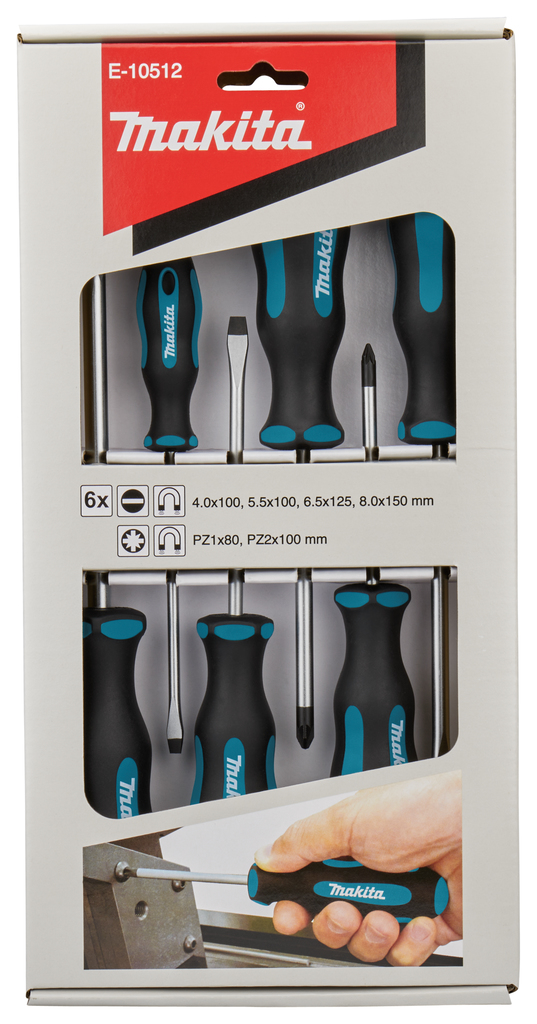 Makita E-10512 Screw Driver 6pcs Sl4.0,5.5,6.5,8,pz1,2 - photo 4