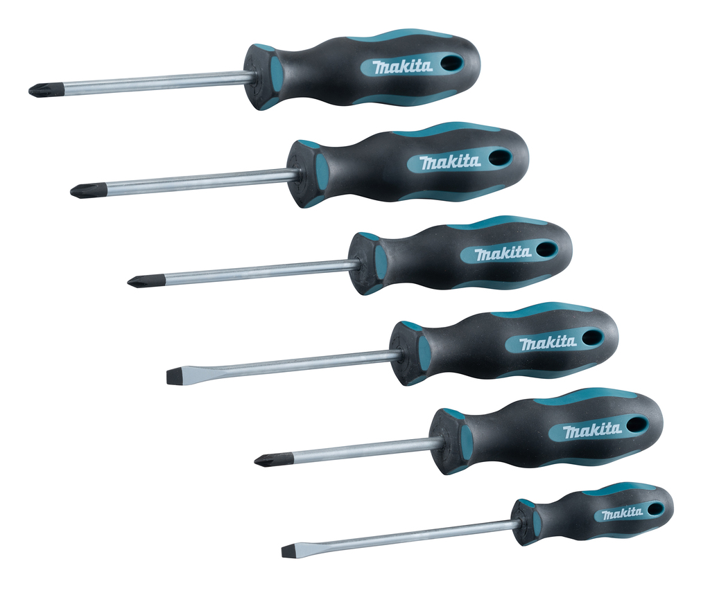 Makita E-10528 Screw Driver 6pcs Sl4.0,5.5,ph1,2,pz1,2