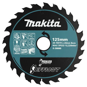 Makita E-28880 Tct Saw Blade Efficut 125x20x25t Wood