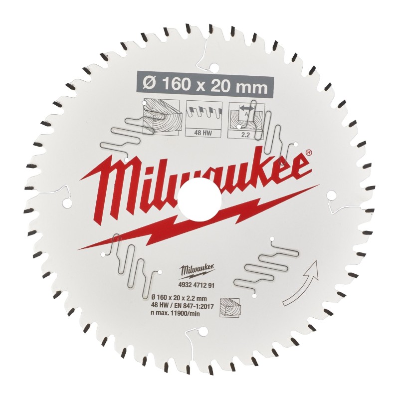 Milwaukee 4932471291 Circular Saw Blades for Hand Held Circular Saws – CSB P W 160 x 20 x 2.2 x 48ATB - photo 2