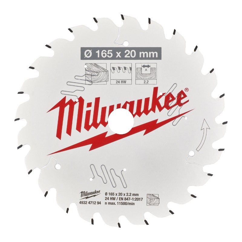 Milwaukee 4932471294 Circular Saw Blades for Hand Held Circular Saws – CSB P W 165 x 20 x 2.2 x 24ATB - photo 2