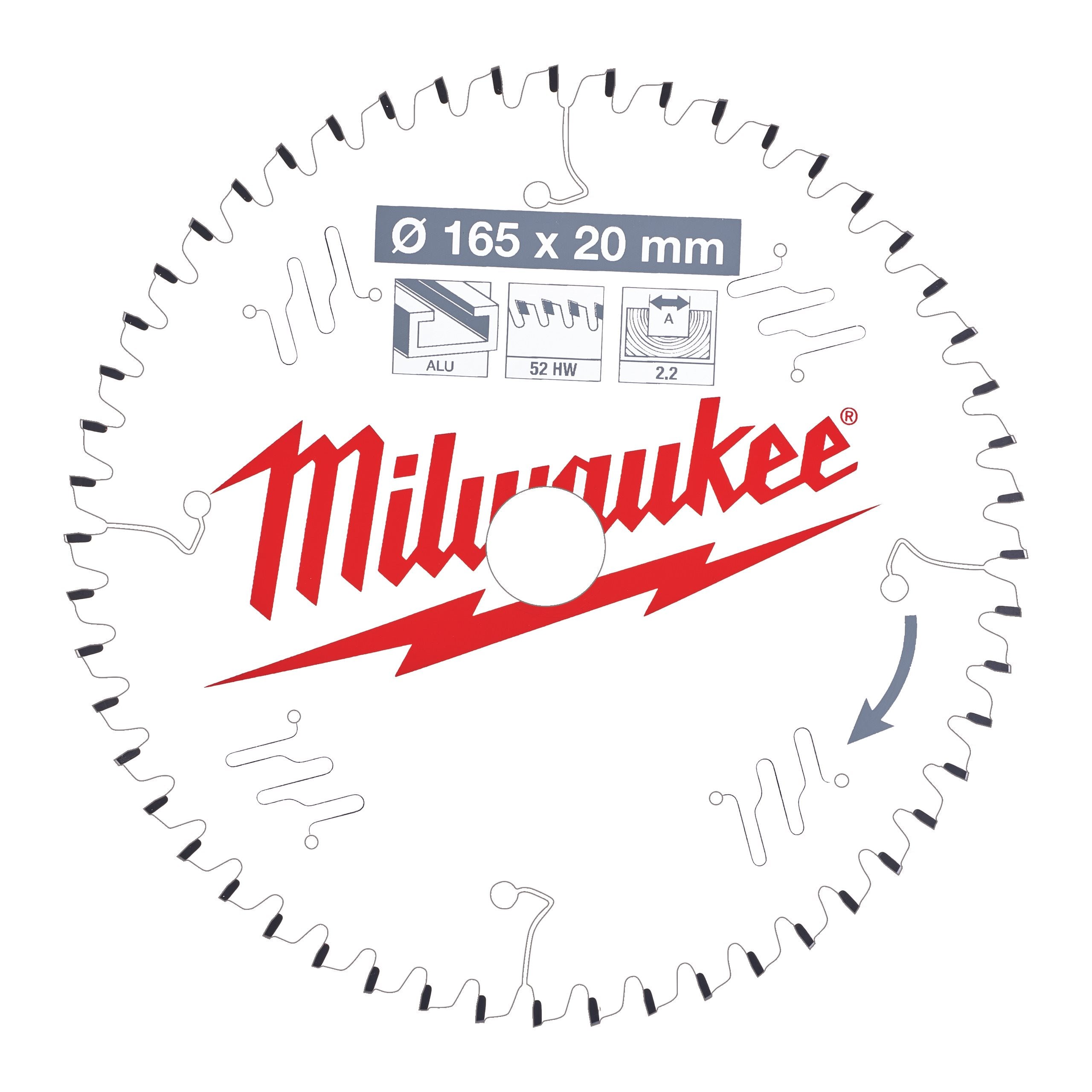 Milwaukee 4932471296 Csb P Alu 165 X 20 X 2,2 X 52tf Neg.
