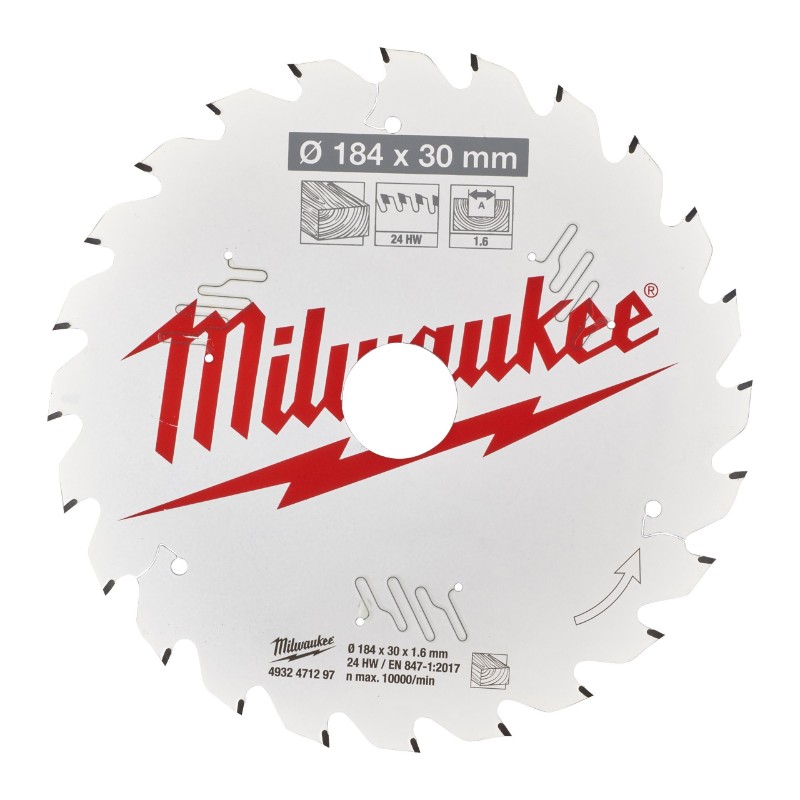 Milwaukee 4932471297 Circular Saw Blades for Hand Held Circular Saws – CSB P W 184 x 30 x 1.6 x 24ATB - photo 2