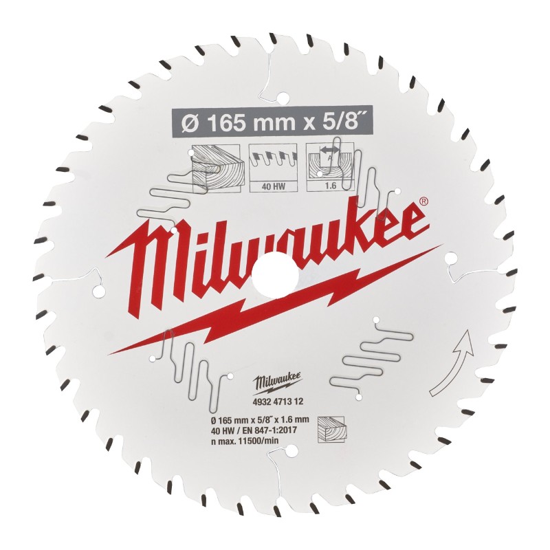 Milwaukee 4932471312 Circular Saw Blades for Hand Held Circular Saws – CSB P W 165 x 15.87 x 1.6 x 40ATB - photo 2