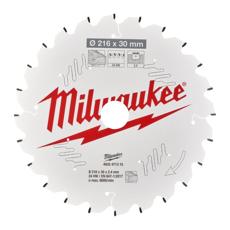 Milwaukee 4932471315 Circular Saw Blades for Mitre Saws – CSB MS W 216 x 30 x 2.4 x 24ATB neg. - photo 2