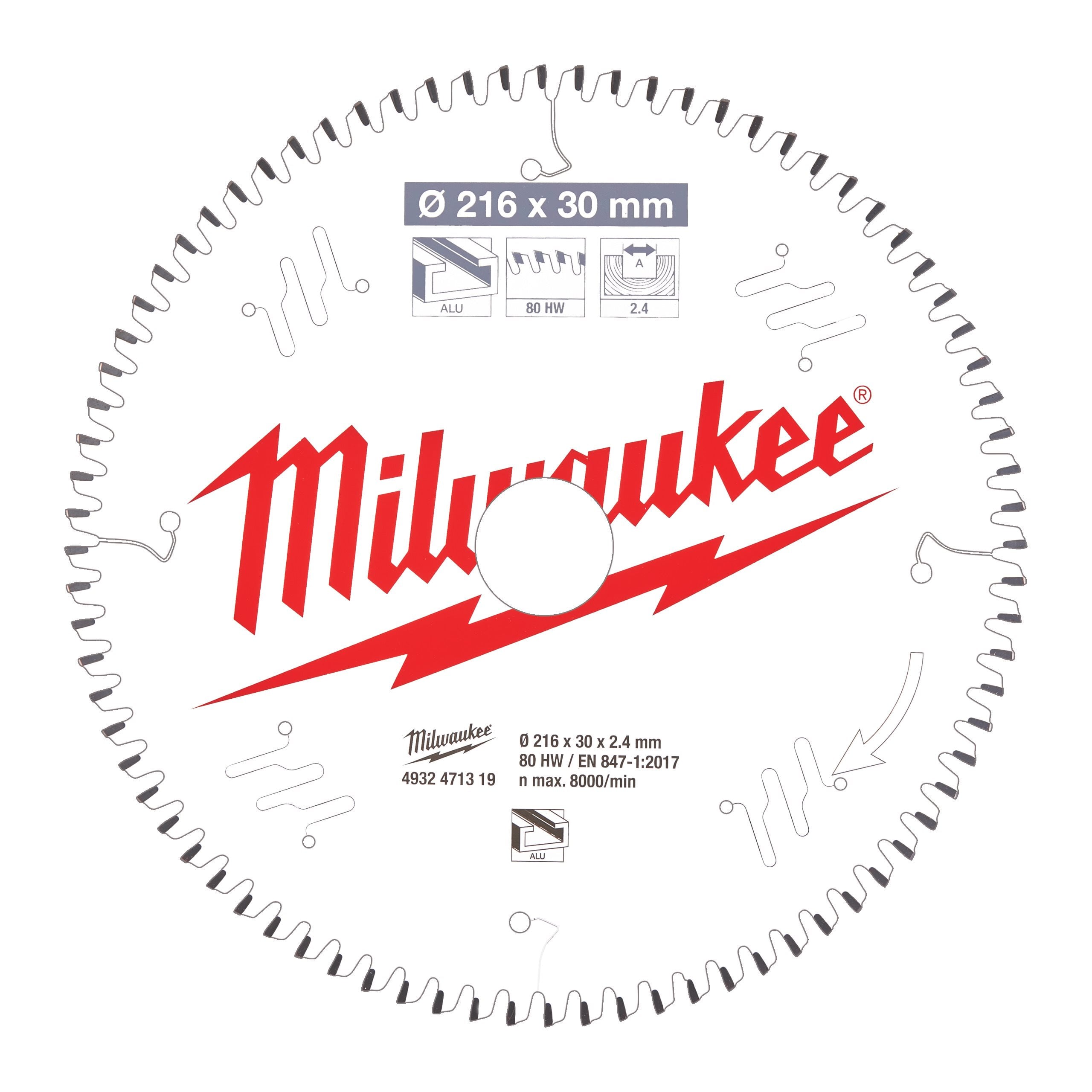 Milwaukee 4932471319 Csb Ms Alu 216 X 30 X 2,4 X 80tf Neg.