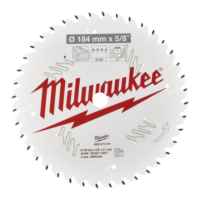 Milwaukee 4932471379 Circular Saw Blades for Hand Held Circular Saws – CSB P W 184 x 5/8 x 2.1 x 40ATB - photo 2