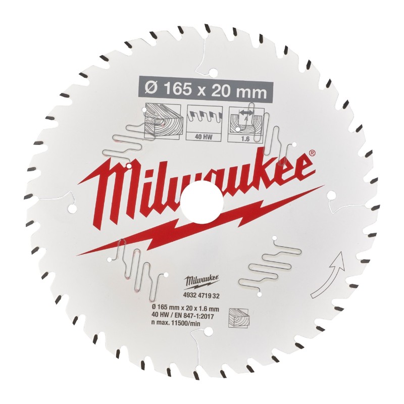 Milwaukee 4932471932 Circular Saw Blades for Hand Held Circular Saws – CSB P W 165 x 20 x 1.6 x 40ATB - photo 2