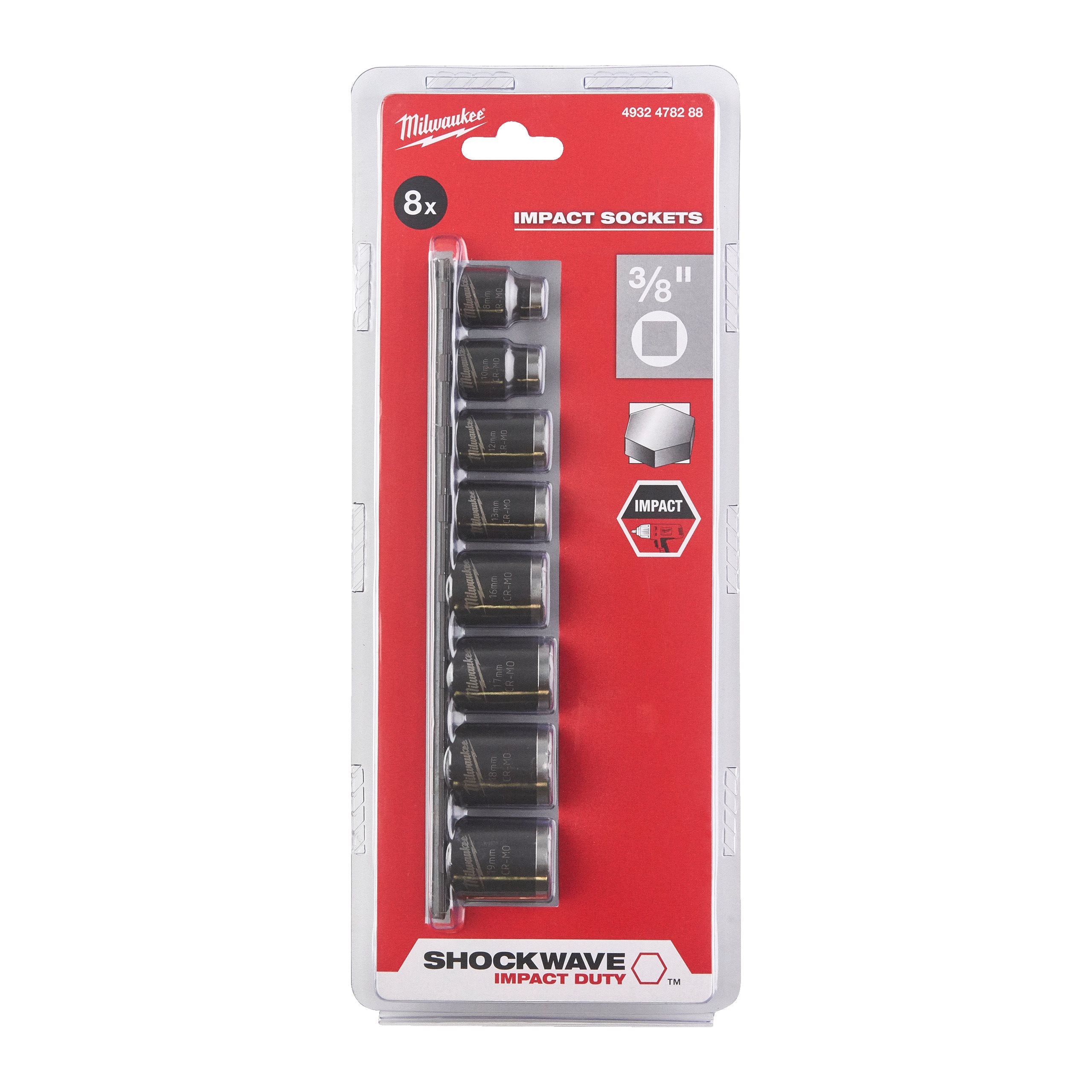 Milwaukee 4932478288 Set Shw 3/8 Sktset Short - 8pc - photo 2