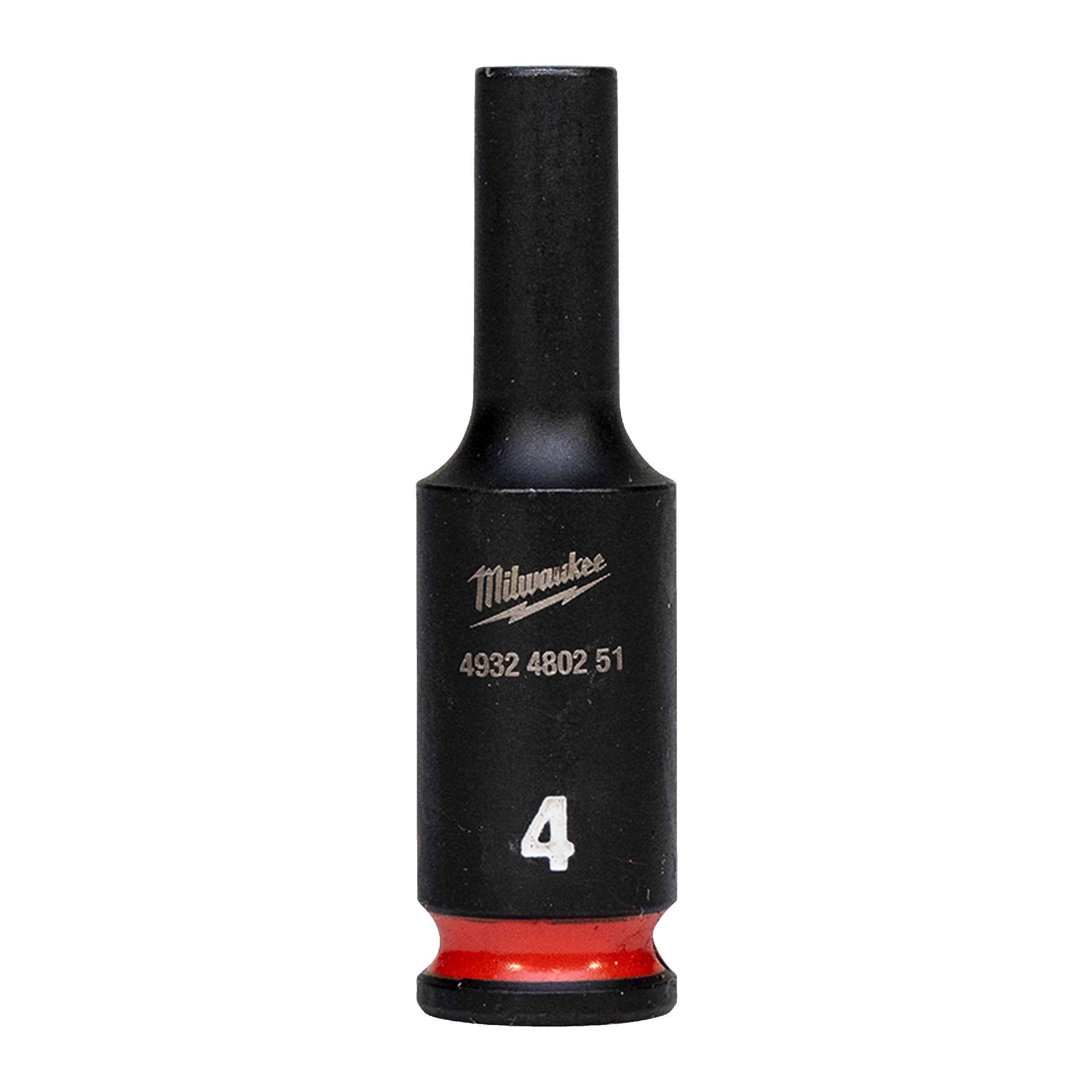 Milwaukee 4932480251 Shockwave 1/4" Square Long Socket 4 Mm