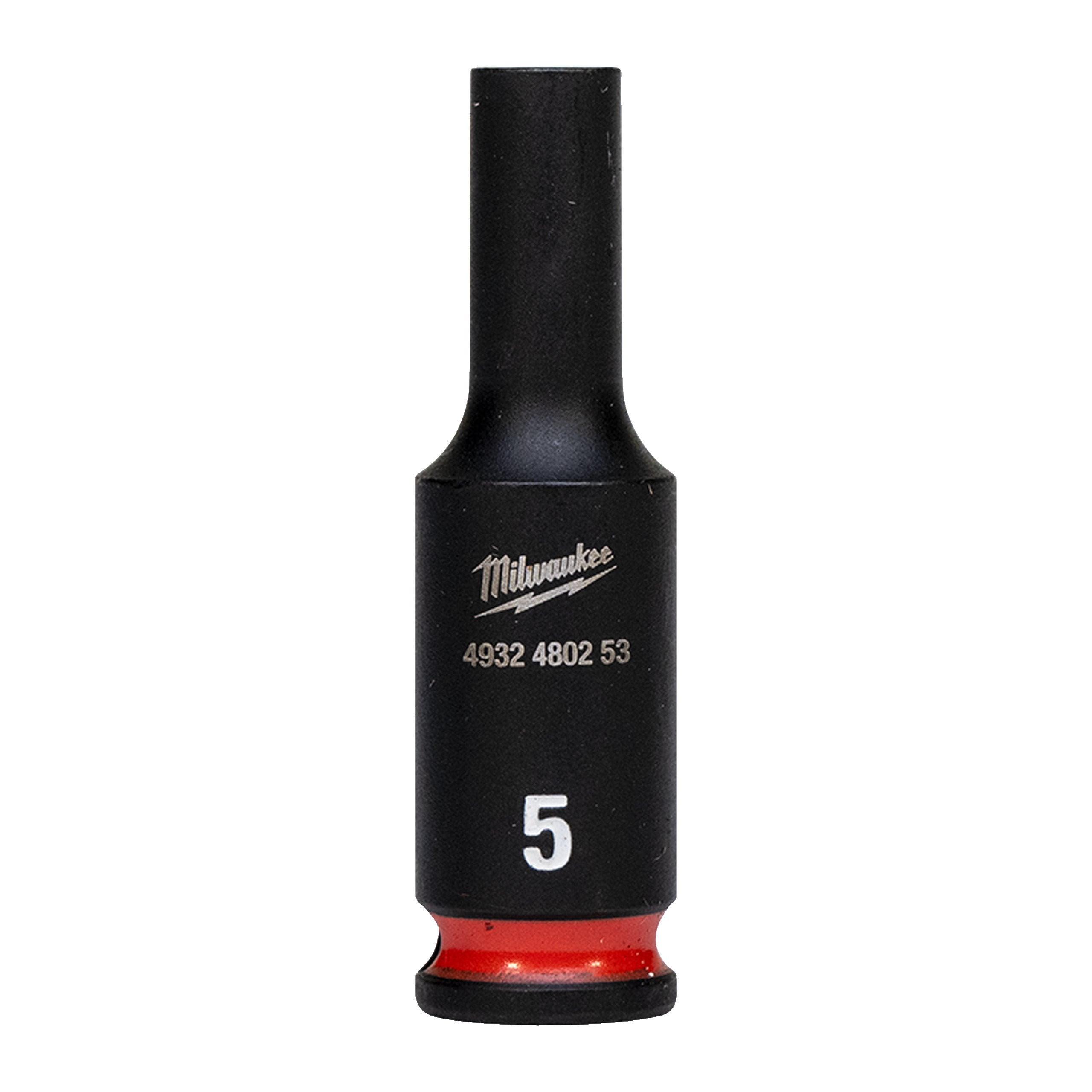 Milwaukee 4932480253 Shockwave 1/4" Square Long Socket 5 Mm