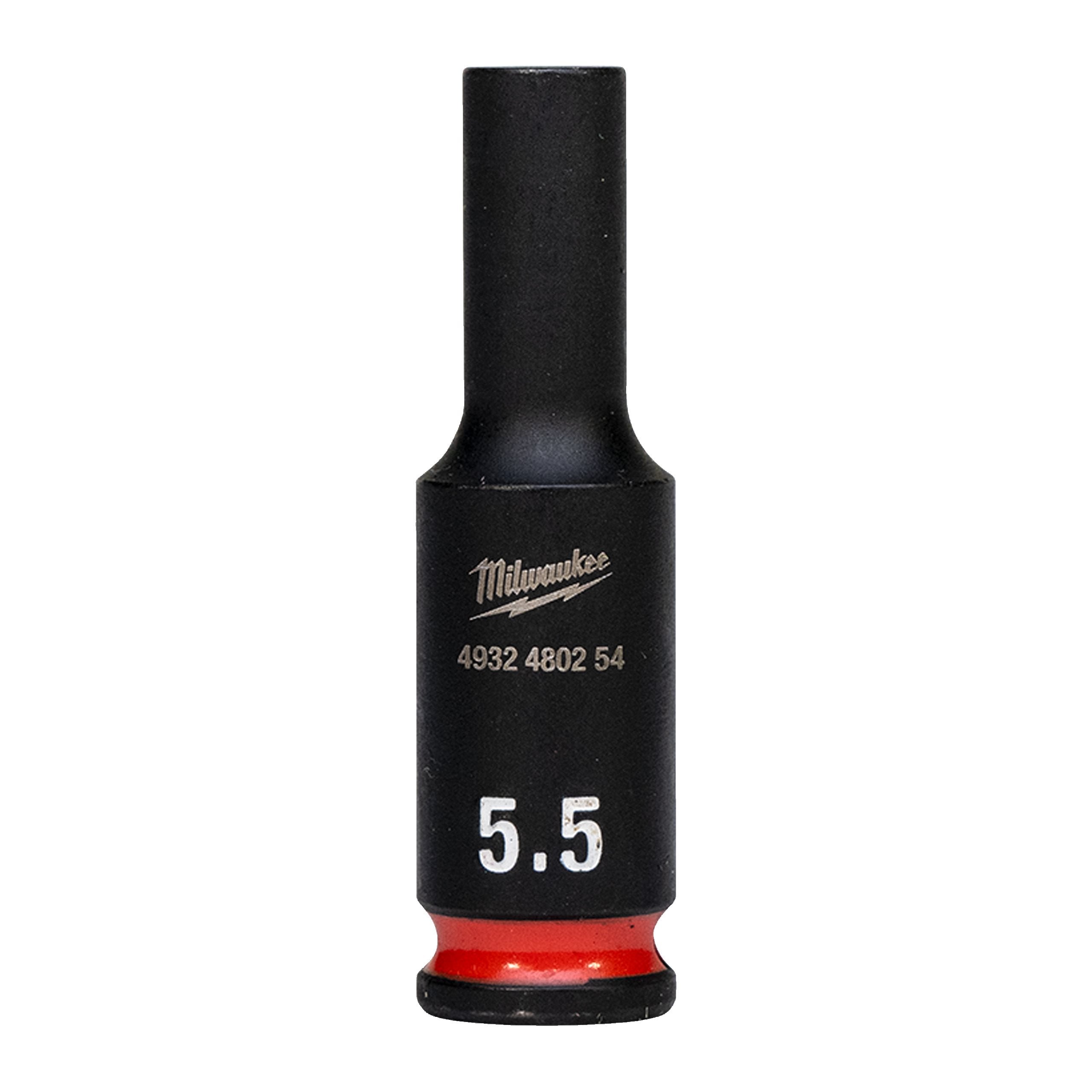 Milwaukee 4932480254 Shockwave 1/4" Square Long Socket 5.5 Mm
