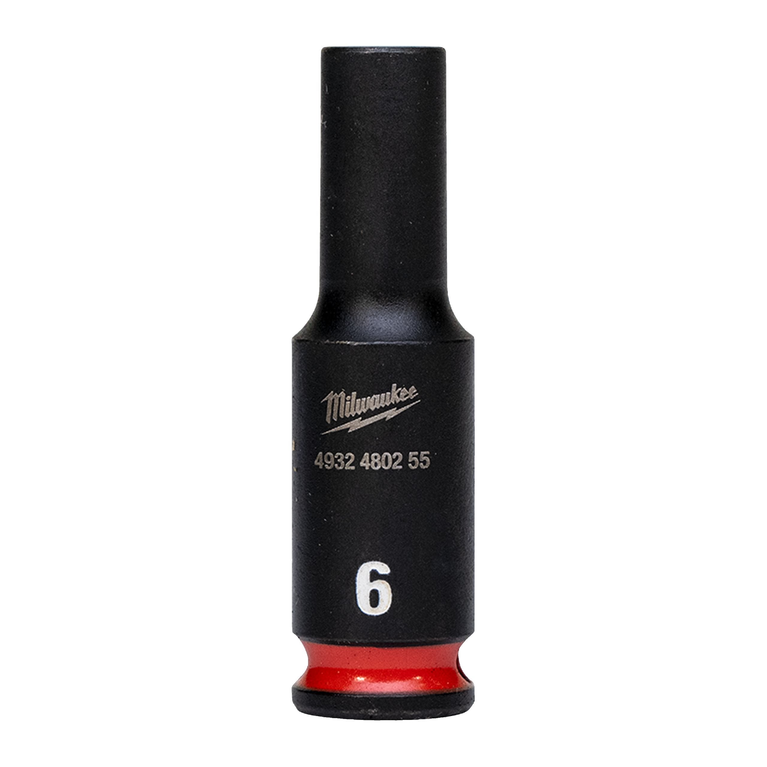 Milwaukee 4932480255 Shockwave 1/4" Square Long Socket 6 Mm